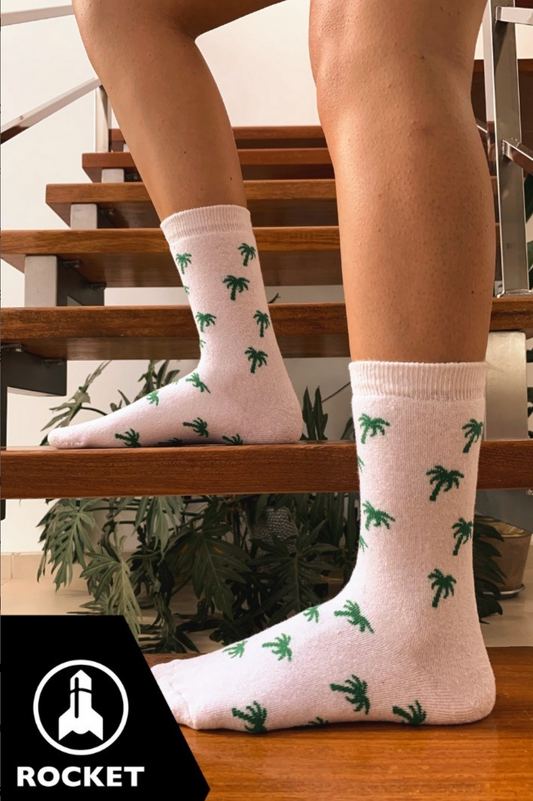 Calcetines "Oasis Palmera" Rocket - Elegancia Tropical para tus Pies
